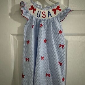 Patriotic Blue and Red Kids Dress